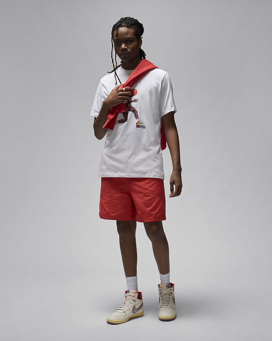 Black shirt red shorts store